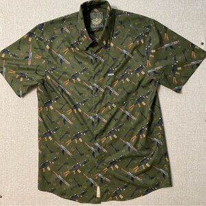 DIXXON Flannel Co. Men's Green Patterned Button Up Shirt Oversized Fit